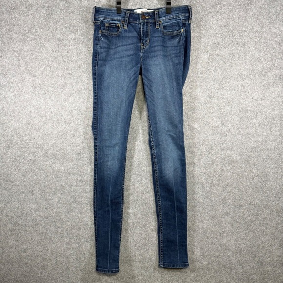 Hollister Denim - Hollister Super Skinny Jeans Women 0R W24 L31 Dark Wash Low Rise Stretch Denim